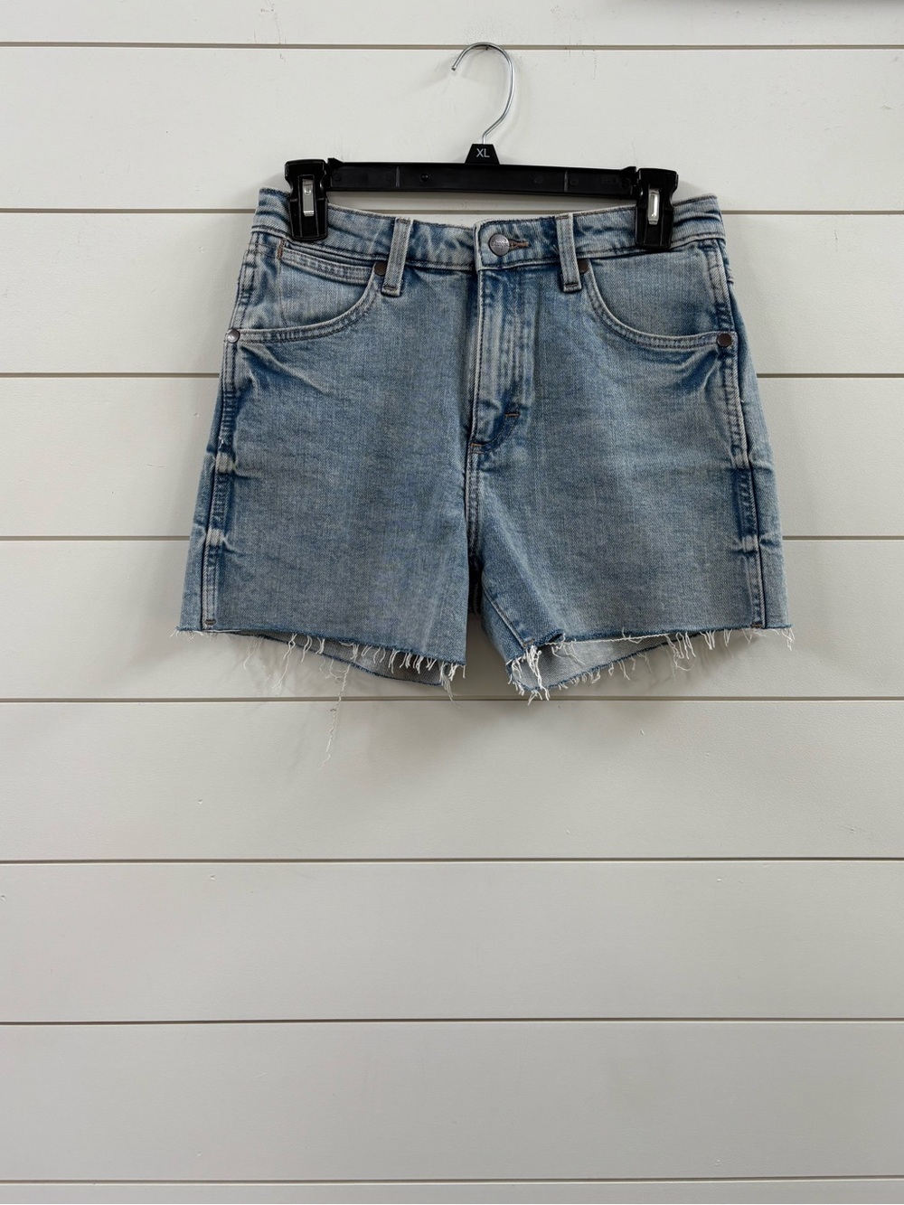 Wrangler Light Blue Distressed Cutoff Denim Shorts